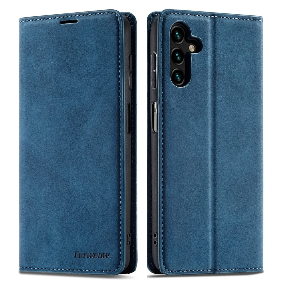 FORWENW Fantasy Series for Samsung Galaxy A54 5G Skin-touch Leather Phone Cover Anti-drop Stand Wallet Case