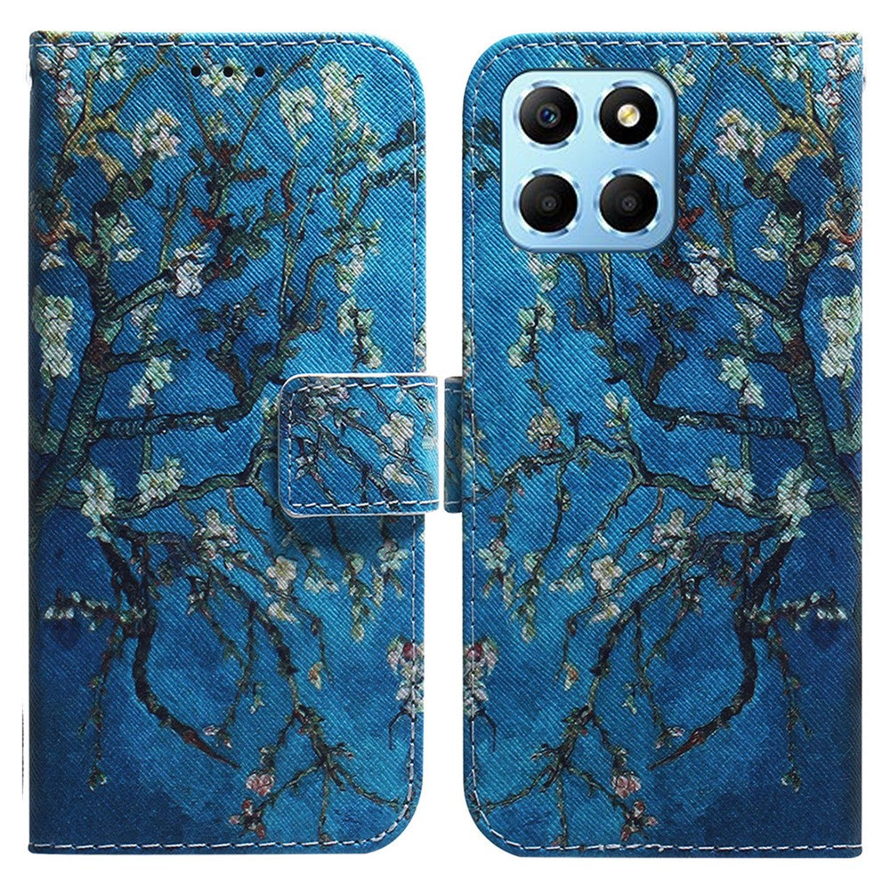 For Honor X8 5G PU Leather Folio Wallet Case Pattern Printing Stand Phone Cover Shell