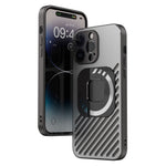 R-JUST SJ55 For iPhone 14 Pro TPU+PC+Metal Back Cover Hollow Magnetic Anti-drop Phone Case Compatible with MagSafe