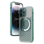 R-JUST SJ55 For iPhone 14 Pro TPU+PC+Metal Back Cover Hollow Magnetic Anti-drop Phone Case Compatible with MagSafe