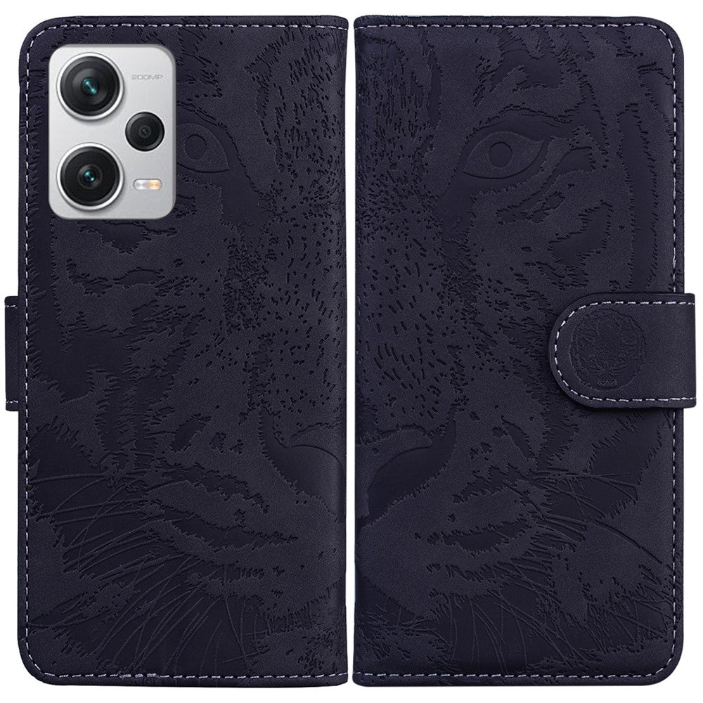 For Xiaomi Redmi Note 12 Pro+ 5G PU Leather Wallet Case Tiger Pattern Imprinted Stand Flip Phone Cover