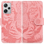Xiaomi Redmi Note 12 Pro+ 5G PU-läder plånboksfodral Tigermönster präglad stativ vikbart mobilfodral