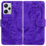 Xiaomi Redmi Note 12 Pro+ 5G PU-läder plånboksfodral Tigermönster präglad stativ vikbart mobilfodral