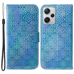 For Xiaomi Redmi Note 12 Pro+ 5G PU Leather Flip Case Dazzling Flower Pattern Wallet Stand Phone Cover