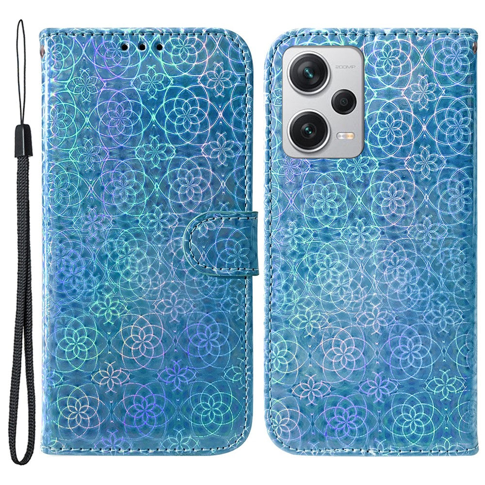 Xiaomi Redmi Note 12 Pro+ 5G PU-läderflipfodral med bländande blommönster plånboksfodral