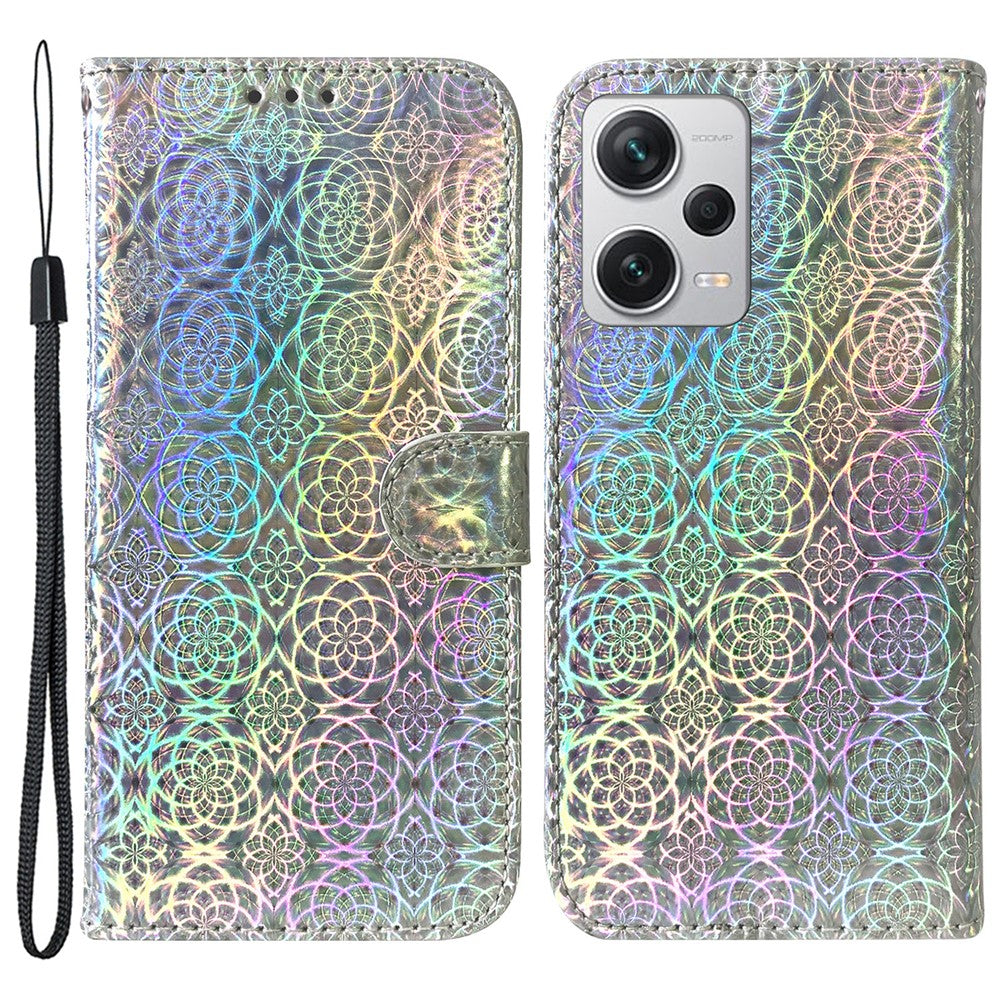 Xiaomi Redmi Note 12 Pro+ 5G PU-läderflipfodral med bländande blommönster plånboksfodral