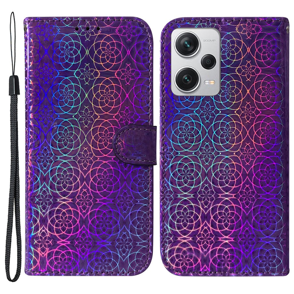 Xiaomi Redmi Note 12 Pro+ 5G PU-läderflipfodral med bländande blommönster plånboksfodral