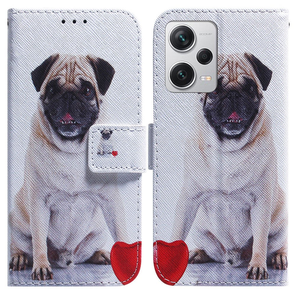 For Xiaomi Redmi Note 12 Pro+ 5G Shockproof Wallet Cover Pattern Printing PU Leather Stand Phone Case