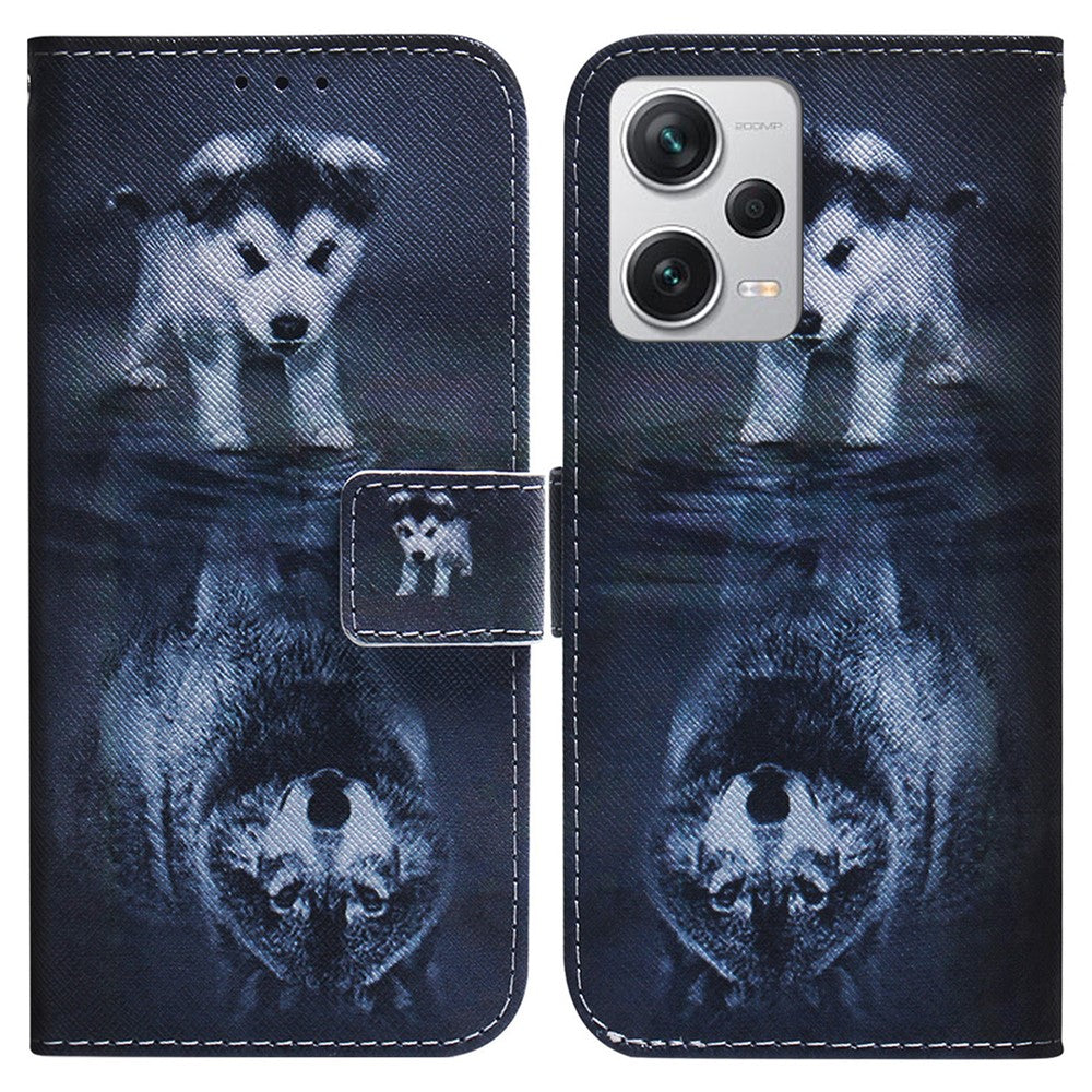 For Xiaomi Redmi Note 12 Pro+ 5G Shockproof Wallet Cover Pattern Printing PU Leather Stand Phone Case