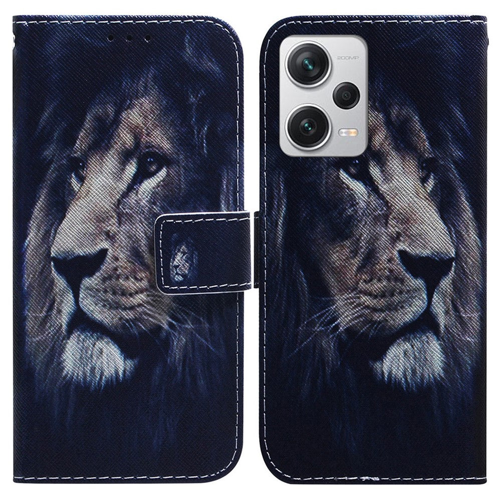For Xiaomi Redmi Note 12 Pro+ 5G Shockproof Wallet Cover Pattern Printing PU Leather Stand Phone Case