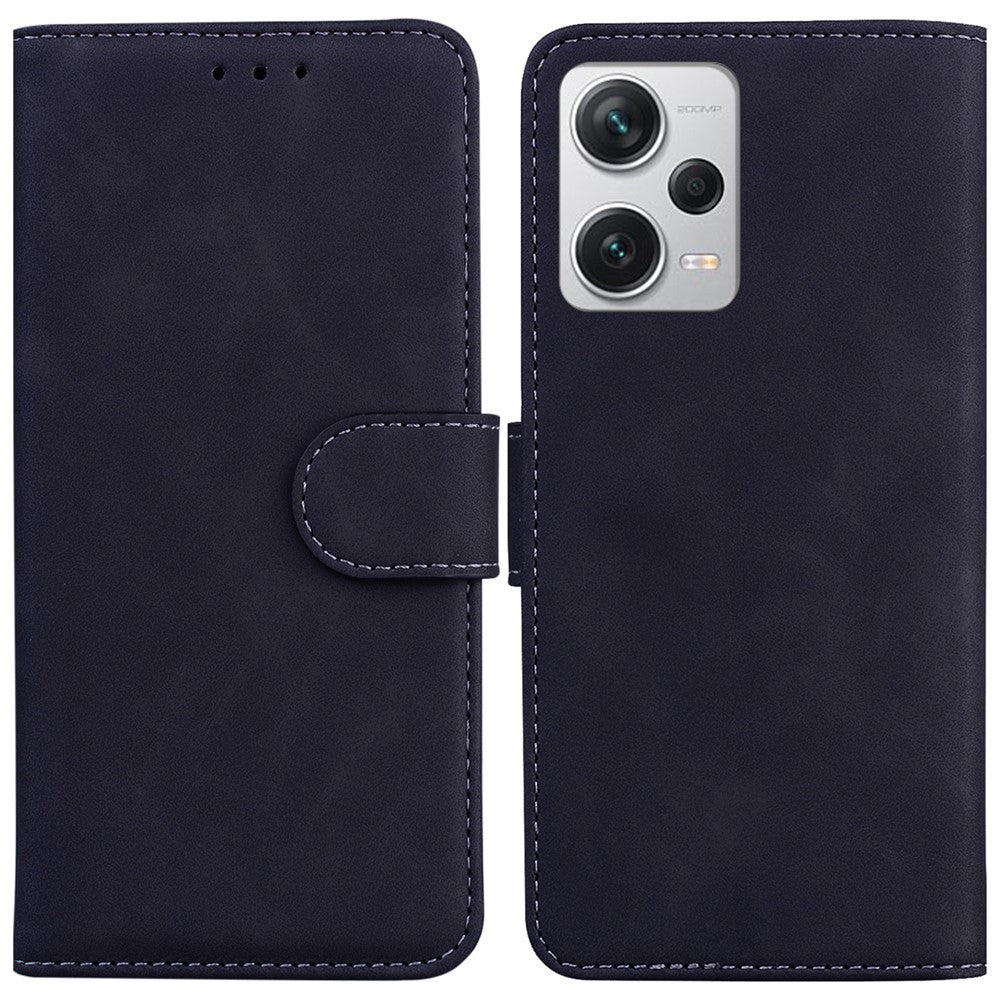For Xiaomi Redmi Note 12 Pro+ 5G PU Leather Cover Solid Color Wallet Stand Protective Phone Case