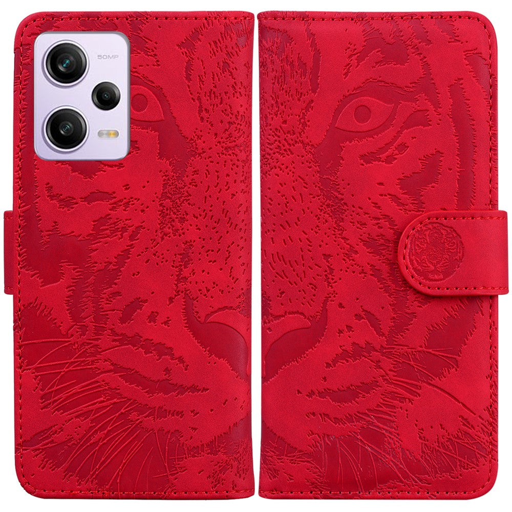 Leather Phone Case for Xiaomi Redmi Note 12 Pro 5G / Note 12 Pro Speed 5G / Poco X5 Pro 5G , Stand Tiger Pattern Imprinted Wallet Cover