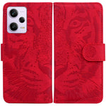 Läderfodral för Xiaomi Redmi Note 12 Pro 5G / Note 12 Pro Speed 5G / Poco X5 Pro 5G, stativ med tigermönster och präglad plånbok