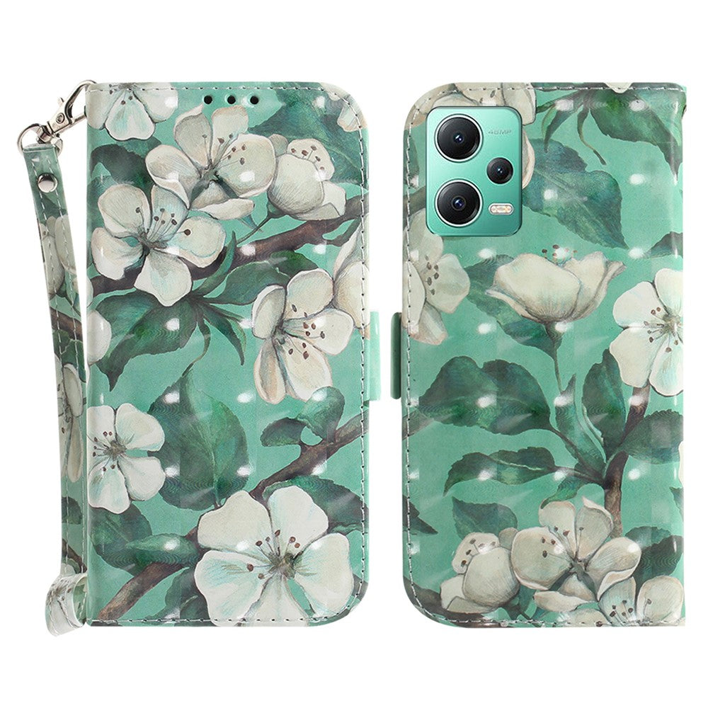 For Xiaomi Redmi Note 12 5G (Global) / (India) / (China) / Poco X5 5G Pattern Printing Anti-drop Leather Phone Case Stand Wallet