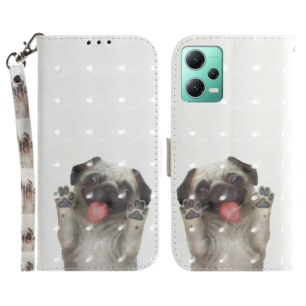 For Xiaomi Redmi Note 12 5G (Global) / (India) / (China) / Poco X5 5G Pattern Printing Anti-drop Leather Phone Case Stand Wallet