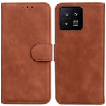 For Xiaomi 13 5G PU Leather Solid Color Wallet Case Stand Magnetic Clasp Shockproof Phone Cover