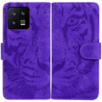 For Xiaomi 13 5G PU Leather Phone Case with Wallet Tiger Pattern Imprinted Stand Phone Bags Cover