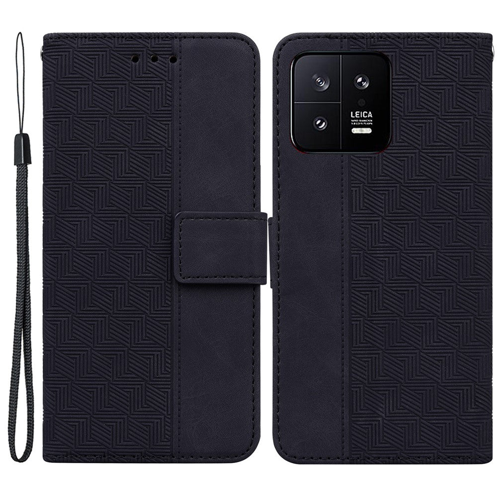 For Xiaomi 13 5G Anti-drop Phone Case Stand Imprinted Flip Leather Phone Cover with Wallet