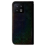 For Xiaomi 13 5G Dazzling Flower Pattern PU Leather Shockproof Phone Case with Stand Wallet