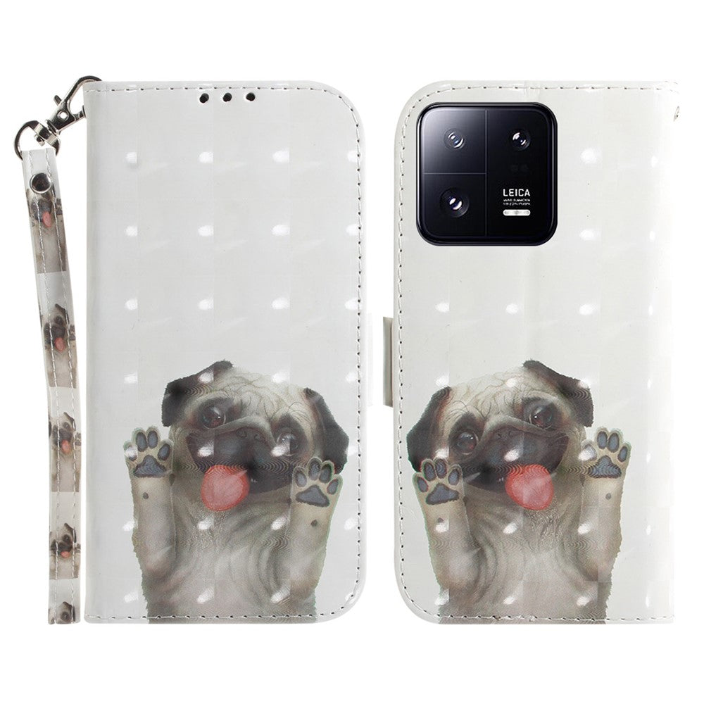 Anti-fall Folio Flip Phone Cover for Xiaomi 13 Pro 5G Stand Wallet Phone Case with Strap