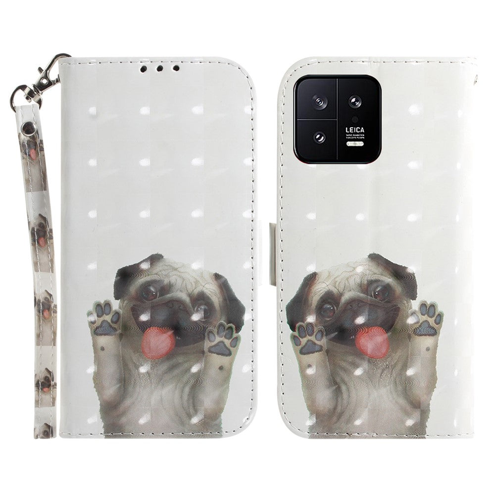 Cell Phone Cover Stand For Xiaomi 13 5G Anti-scratch PU Leather Flip Phone Case Wallet with Strap