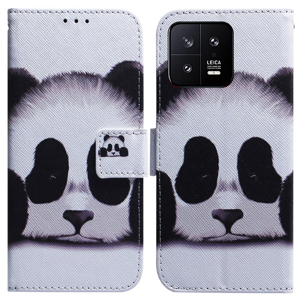 Xiaomi 13 5G PU-läder plånboksfodral mönstertryck vikbart stativskydd