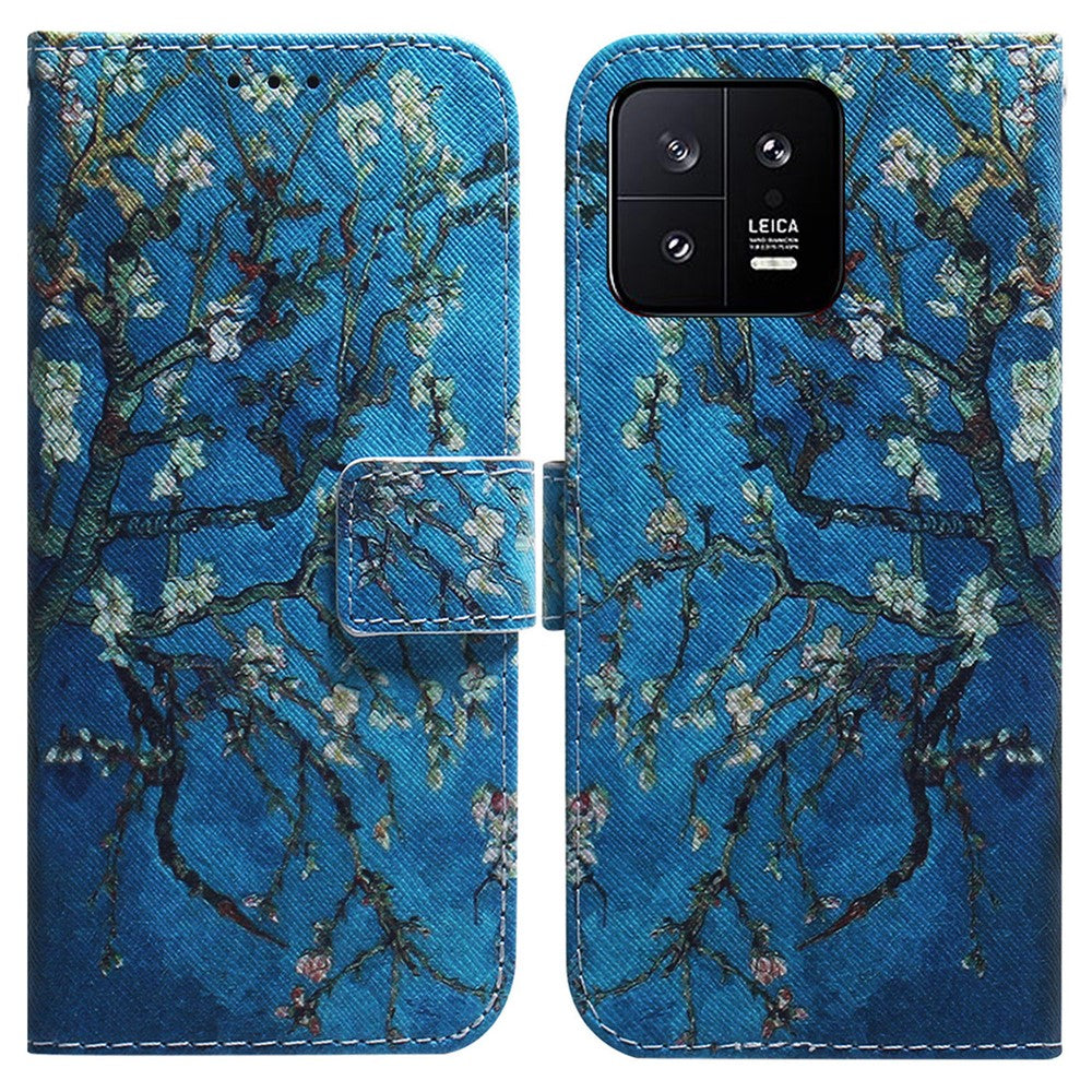 Xiaomi 13 5G PU-läder plånboksfodral mönstertryck vikbart stativskydd