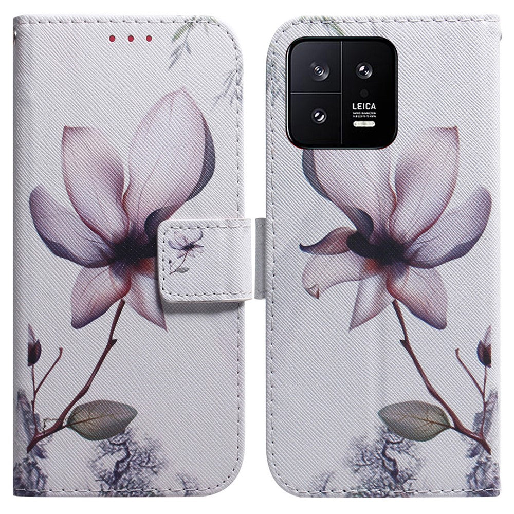 Xiaomi 13 5G PU-läder plånboksfodral mönstertryck vikbart stativskydd