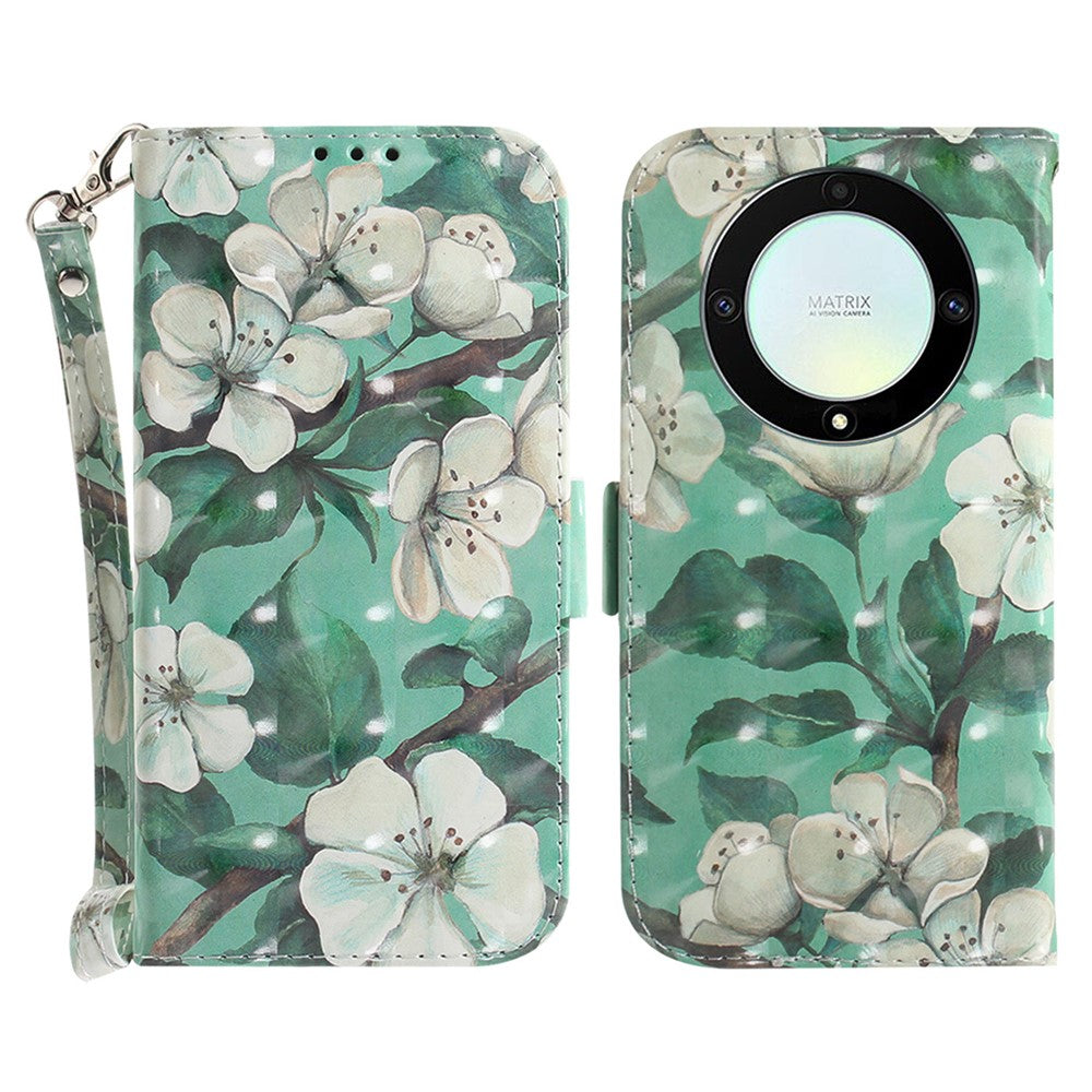 Anti-drop Phone Cover for Honor X40 5G / X9a 5G / Magic5 Lite 5G , Folio Flip Wallet Phone Case with Strap