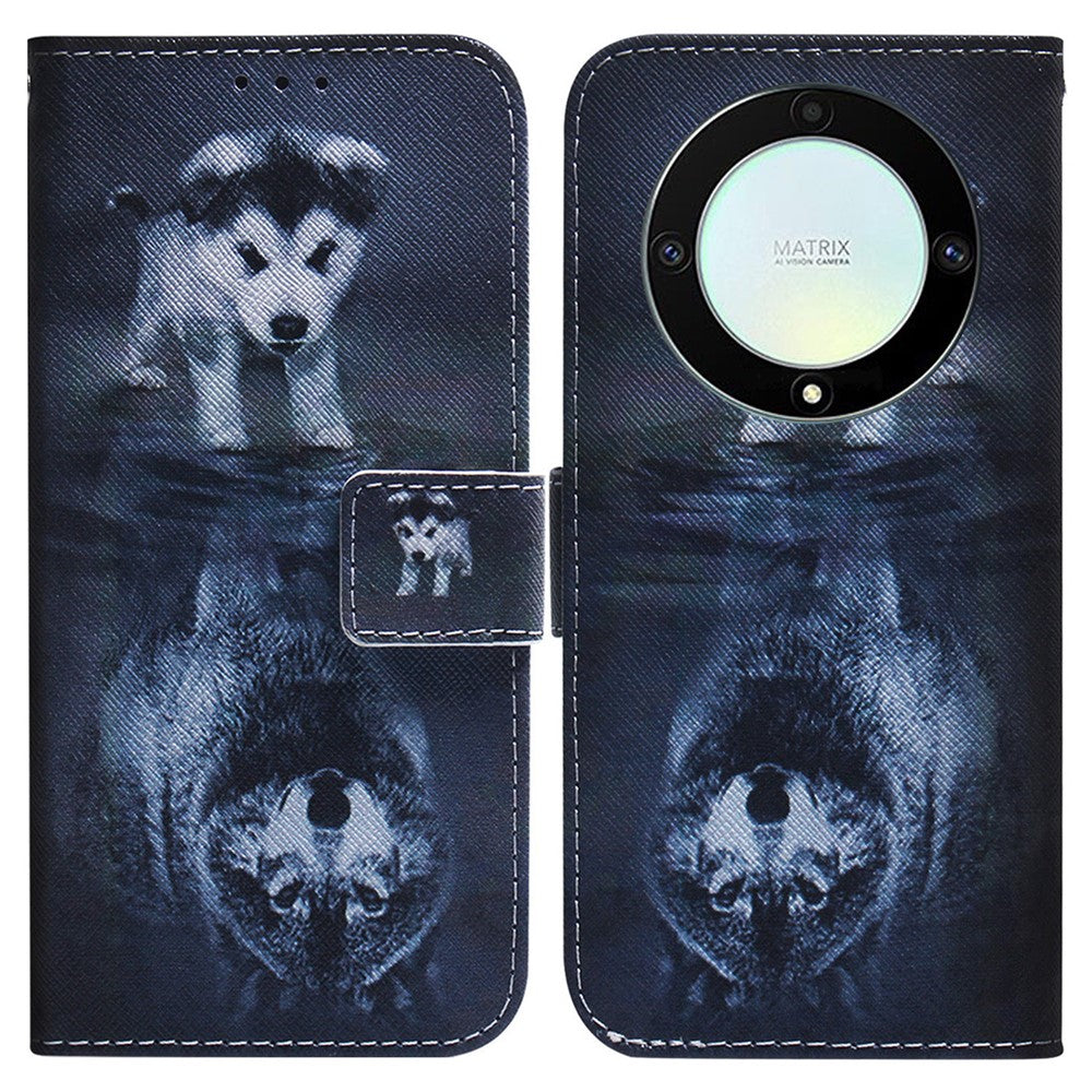 For Honor X40 5G / X9a 5G / Magic5 Lite 5G Pattern Printing Stand Cover Anti-drop PU Leather Wallet Phone Case
