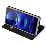 DUX DUCIS Skin Pro Series Leather Phone Case for Xiaomi Redmi Note 12 Pro+ 5G , Card Holder Stand Cover