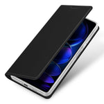 DUX DUCIS Skin Pro Series Leather Phone Case for Xiaomi Redmi Note 12 Pro+ 5G , Card Holder Stand Cover