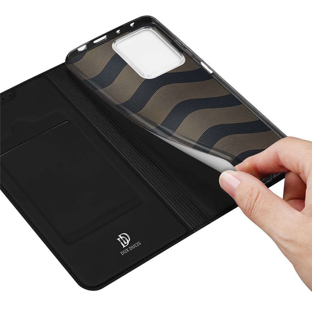 DUX DUCIS Skin Pro Series Leather Phone Case for Xiaomi Redmi Note 12 Pro+ 5G , Card Holder Stand Cover