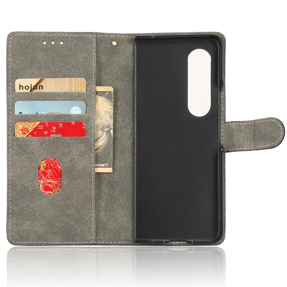 For Samsung Galaxy Z Fold3 5G Leather Phone Case RFID Blocking Wallet Stand Smartphone Cover with Strap