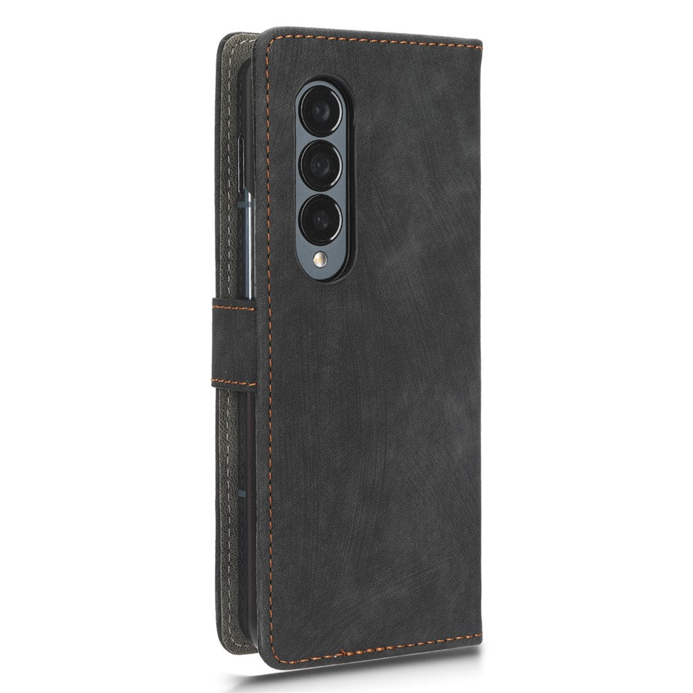 For Samsung Galaxy Z Fold4 5G Phone Wallet Case RFID Blocking Leather Phone Stand Cover with Strap