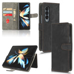 For Samsung Galaxy Z Fold4 5G Phone Wallet Case RFID Blocking Leather Phone Stand Cover with Strap