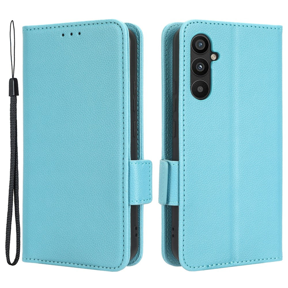 For Samsung Galaxy A24 4G (162.1 x 77.6 x 8.3mm) PU Leather Phone Case Litchi Texture Wallet Stand Protective Phone Cover