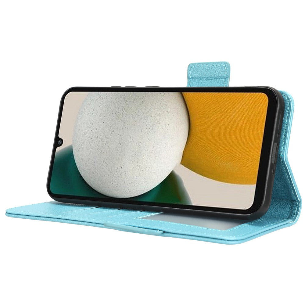 For Samsung Galaxy A24 4G (162.1 x 77.6 x 8.3mm) PU Leather Phone Case Litchi Texture Wallet Stand Protective Phone Cover