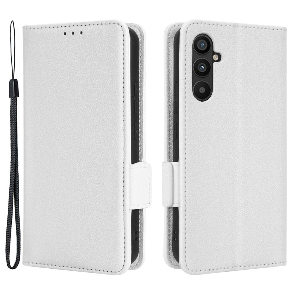 For Samsung Galaxy A24 4G (162.1 x 77.6 x 8.3mm) PU Leather Phone Case Litchi Texture Wallet Stand Protective Phone Cover