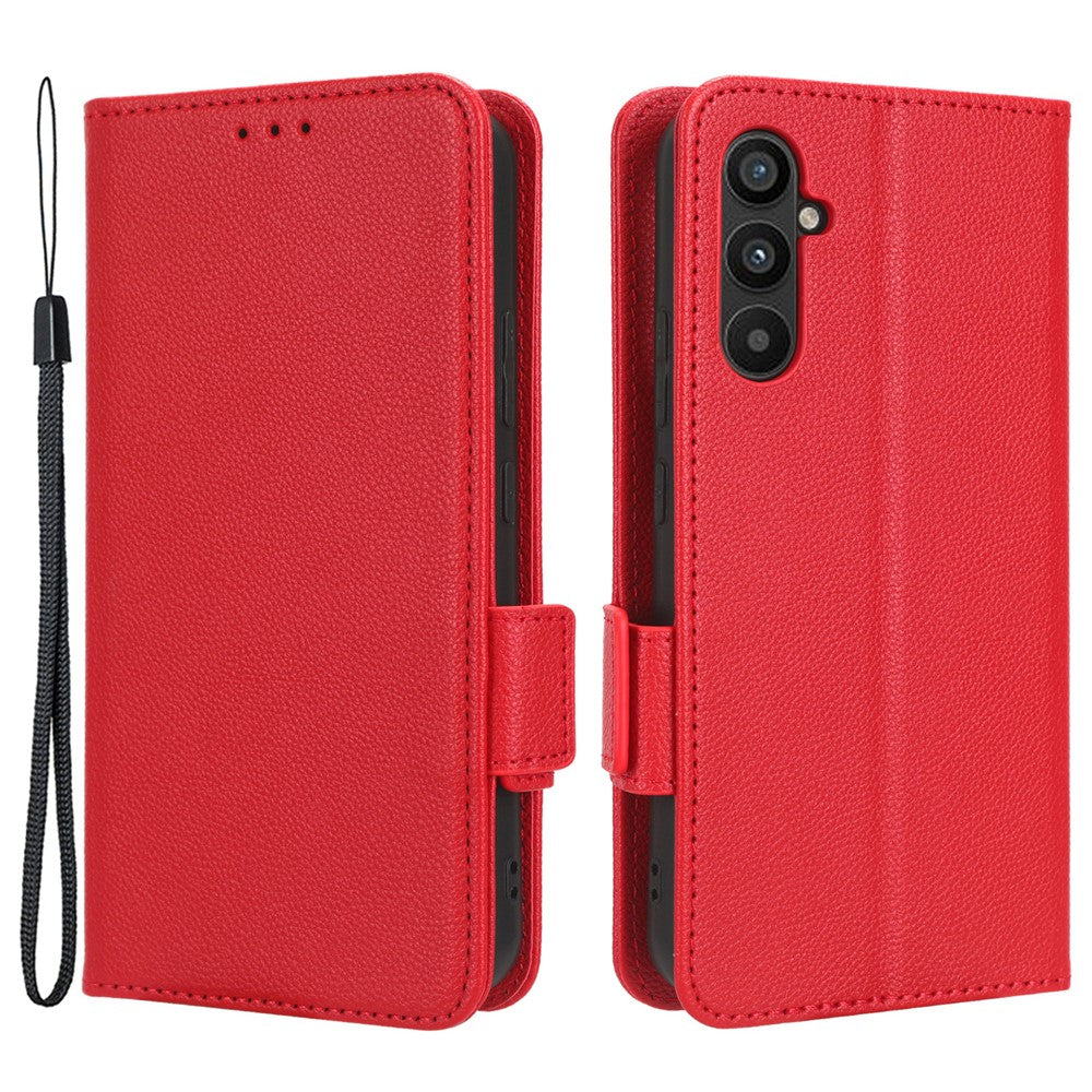 For Samsung Galaxy A24 4G (162.1 x 77.6 x 8.3mm) PU Leather Phone Case Litchi Texture Wallet Stand Protective Phone Cover