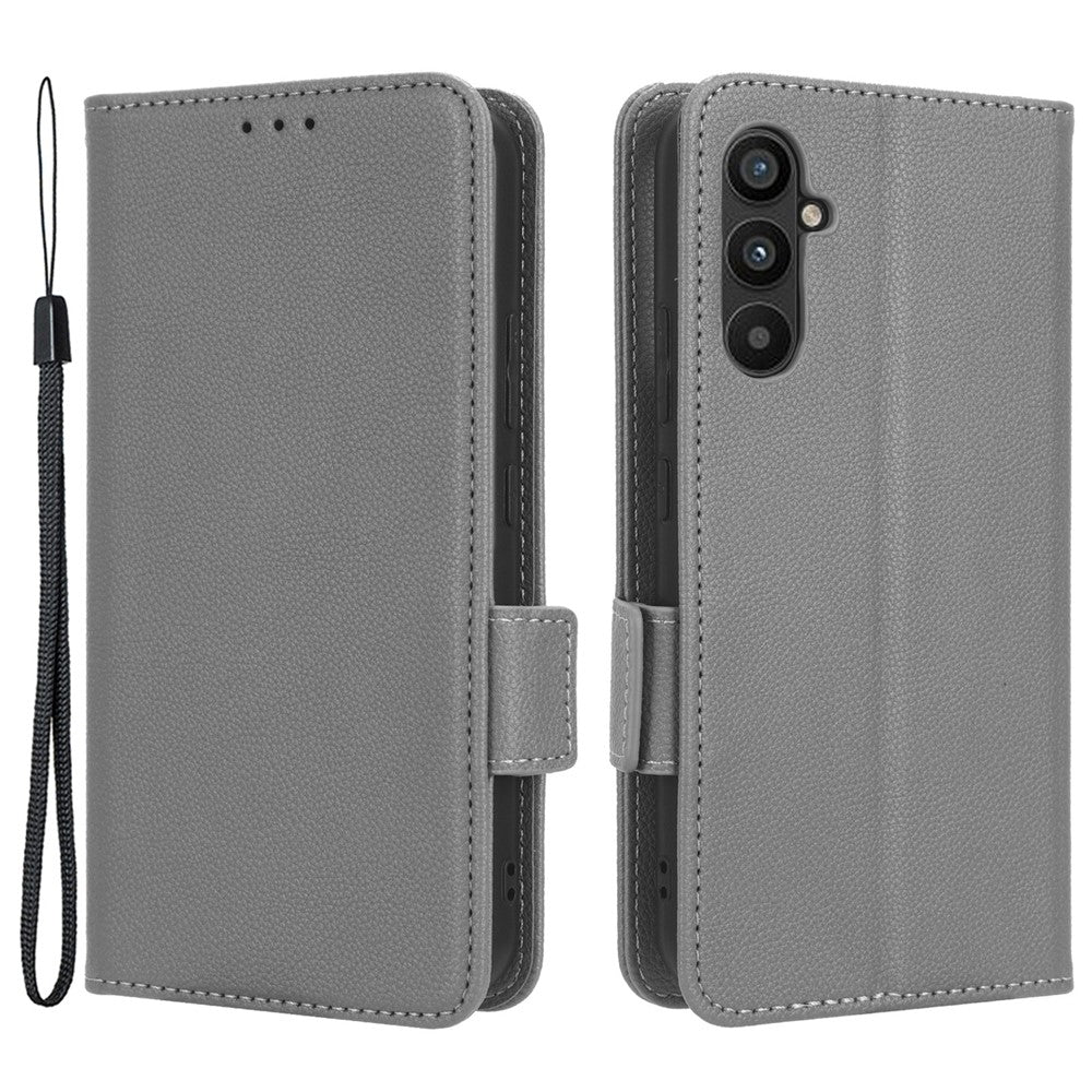 For Samsung Galaxy A24 4G (162.1 x 77.6 x 8.3mm) PU Leather Phone Case Litchi Texture Wallet Stand Protective Phone Cover