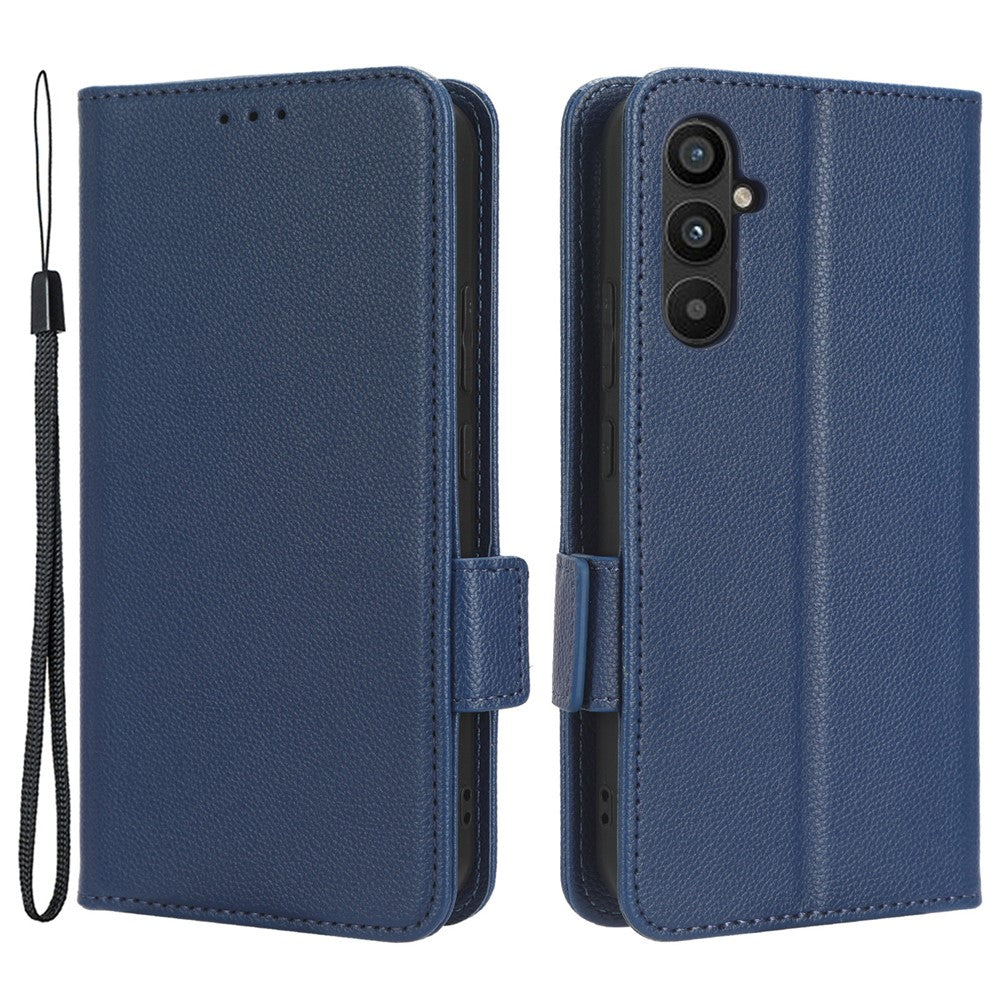For Samsung Galaxy A24 4G (162.1 x 77.6 x 8.3mm) PU Leather Phone Case Litchi Texture Wallet Stand Protective Phone Cover