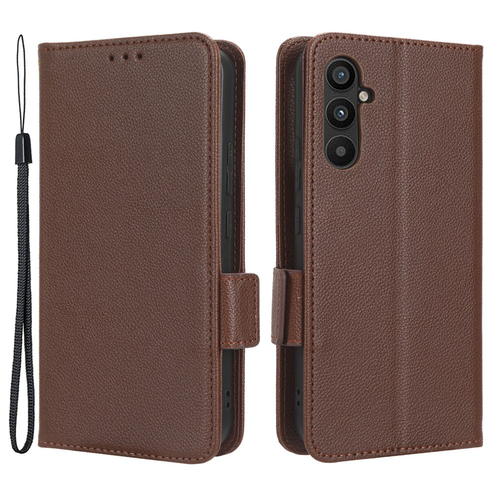 For Samsung Galaxy A24 4G (162.1 x 77.6 x 8.3mm) PU Leather Phone Case Litchi Texture Wallet Stand Protective Phone Cover