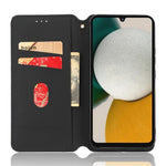 Til Samsung Galaxy A24 4G (162.1 x 77.6 x 8.3mm) Mobiltelefoncover Præget Rhombe Mønster Pung Stativ Læder Telefoncover