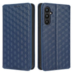 Til Samsung Galaxy A24 4G (162.1 x 77.6 x 8.3mm) Mobiltelefoncover Præget Rhombe Mønster Pung Stativ Læder Telefoncover