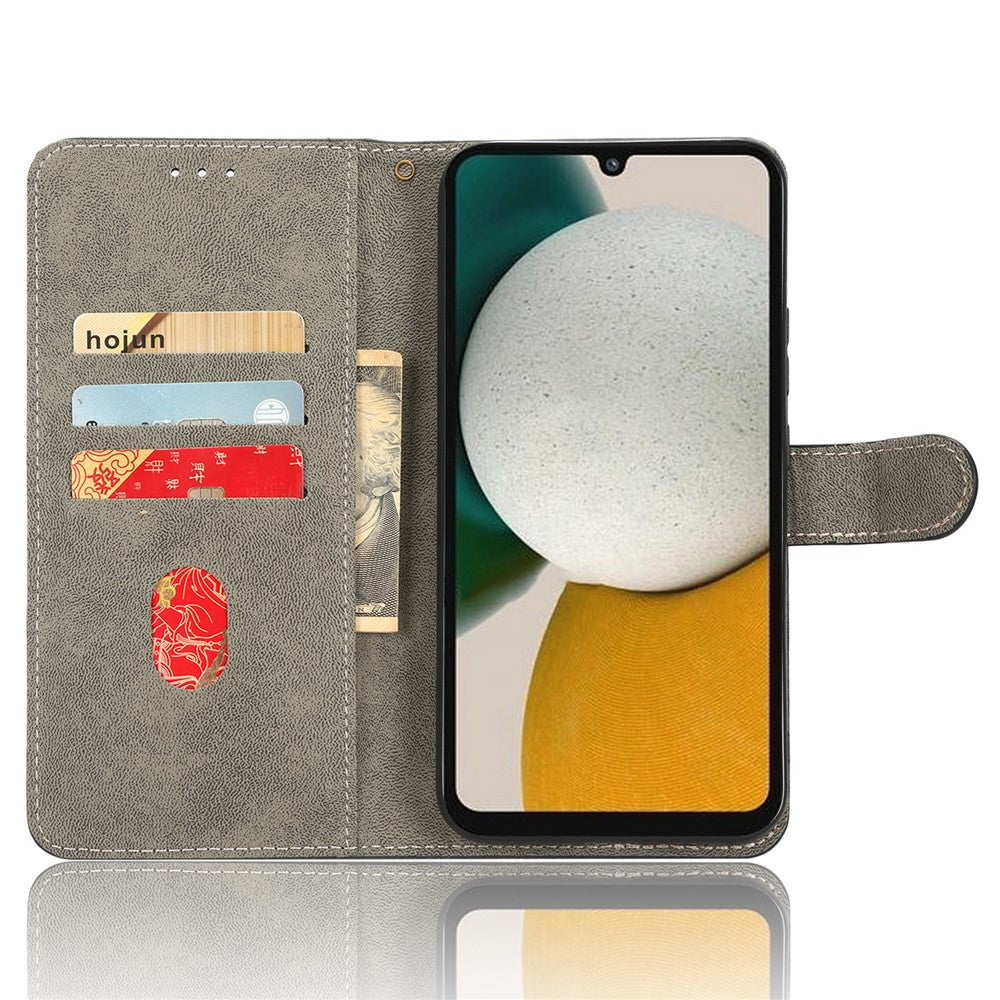 For Samsung Galaxy A24 4G (162.1 x 77.6 x 8.3mm) RFID Blocking Phone Cover Wallet Stand Leather Case with Strap