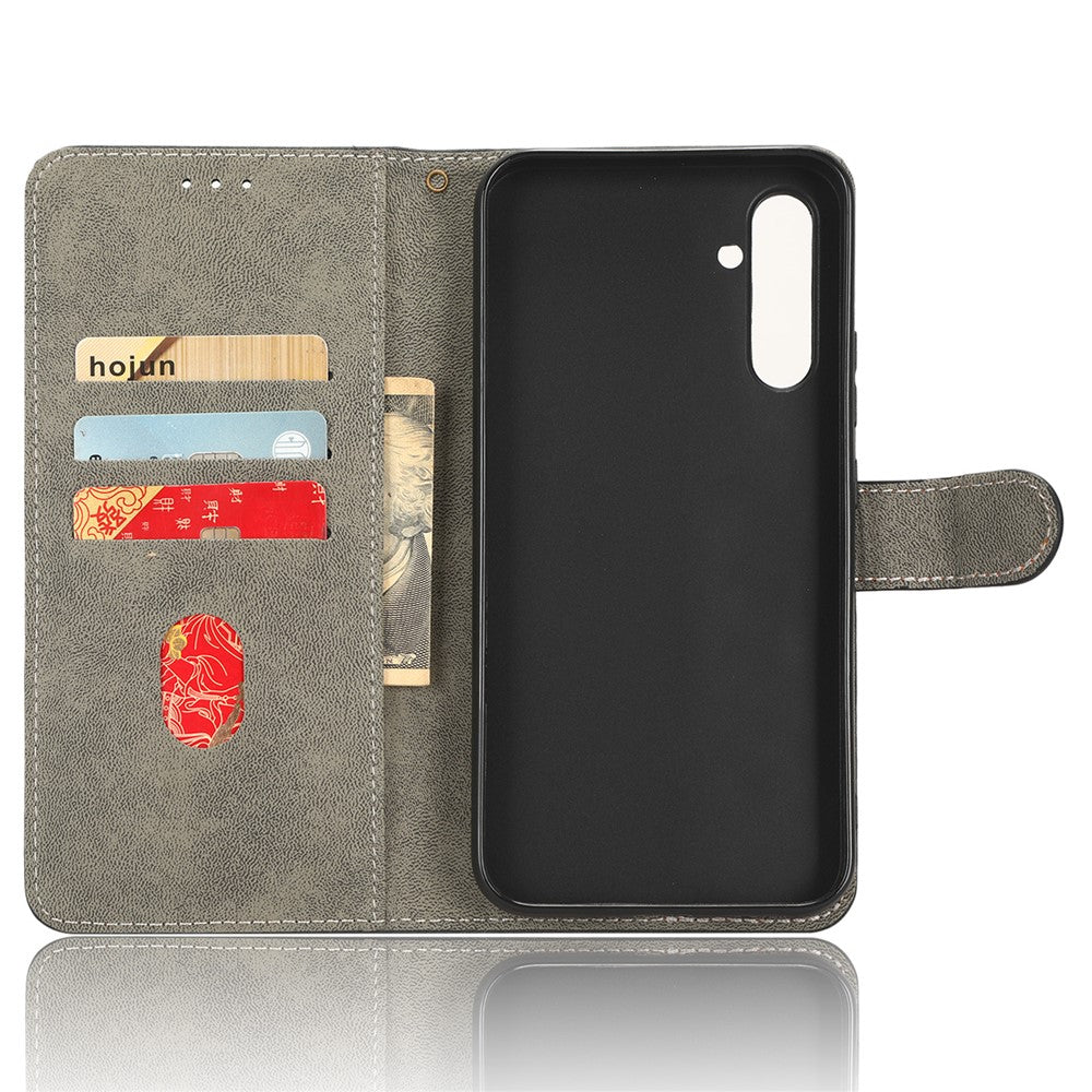 For Samsung Galaxy A24 4G (162.1 x 77.6 x 8.3mm) RFID Blocking Phone Cover Wallet Stand Leather Case with Strap