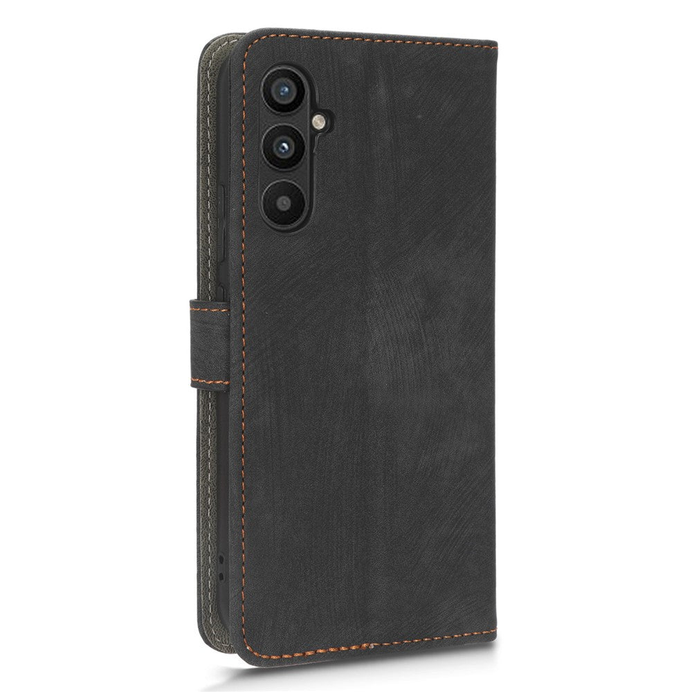 For Samsung Galaxy A24 4G (162.1 x 77.6 x 8.3mm) RFID Blocking Phone Cover Wallet Stand Leather Case with Strap
