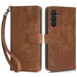 For Samsung Galaxy A24 4G (162.1 x 77.6 x 8.3mm) RFID Blocking Phone Cover Wallet Stand Leather Case with Strap