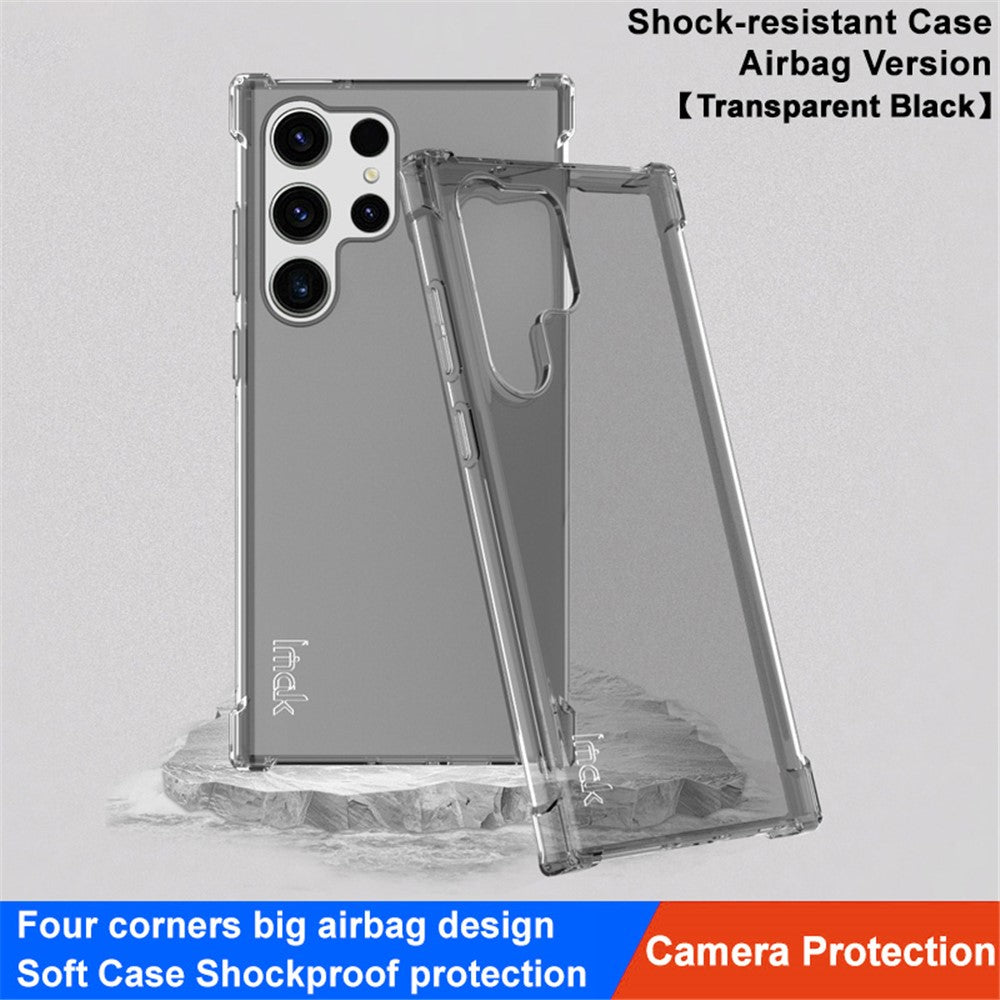 IMAK för Samsung Galaxy S23 Ultra mobilskal genomskinligt fyrhörnigt kudde-airbag TPU-mobilskal